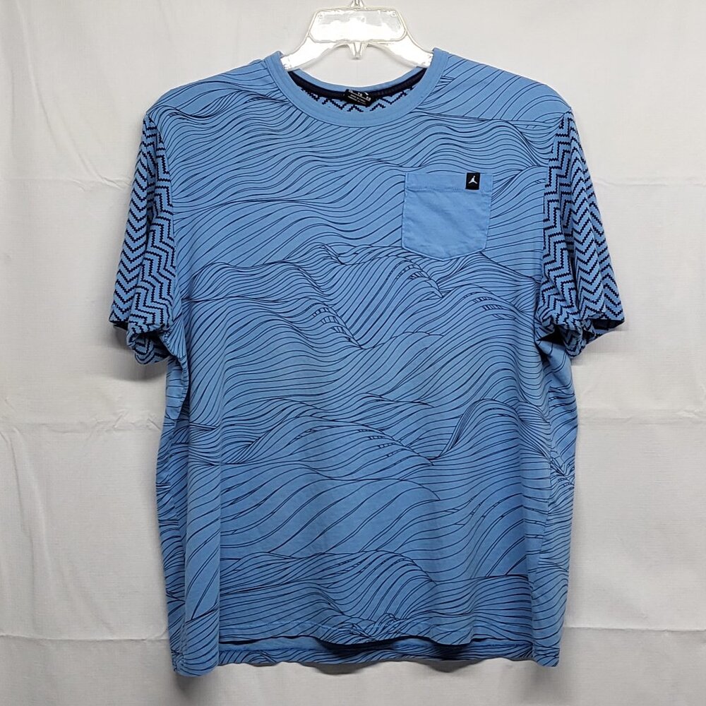 Jordan Jumpman Mens T Shirt XL Geometric Print Short Sleeve Blue